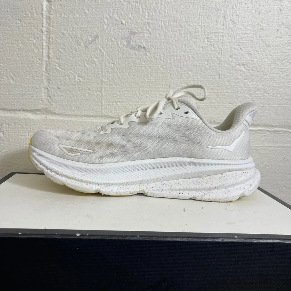 Hoka‎ One One Clifton 9 1127896-WTL White Lemonade Running Shoes Women's 10 B